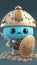 Cute Sand Dollar Animal Warrior 3D Game Model | Generative AI