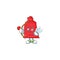 Cute santa bag close Cupid cartoon character with arrow and wings