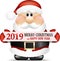 Cute Santa Claus with banner 2019