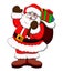 Cute Santa Claus bring gift sack