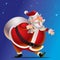 Cute Santa Claus cartoon happy