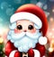 Cute Santa Claus eagerly waiting for Christmas
