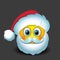 Cute Santa Claus emoticon, smiley, emoji - vector illustration