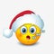 Cute Santa Claus emoticon, smiley, emoji - vector illustration