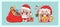 Cute santa claus giving gifts and happy isolated on merry christmas background with characters design
