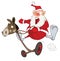 Cute Santa Claus Golfer and Rodeo