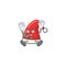 Cute santa claus hat cartoon character style with shocking gesture
