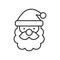 Cute Santa Claus head, Merry Christmas decoration, Happy X`mas new year greeting gift design template
