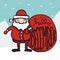 Cute Santa Claus hello December cartoon doodle style vector illustration
