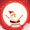 Cute Santa Claus jump - happy expression - winter moonlight scene