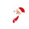 Cute santa claus looks around the corner funny christmas design