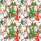 Cute Santa Claus seamless pattern. New Year illustration. Christmas background