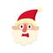 Cute Santa Claus, upset, cartoon vector illustration isolated on white