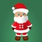 Cute santa claus with white curly beard. Christmas santa claus character vector cartoon icon