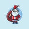 Cute santa with santa Hat Christmas Vector