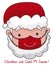 Cute Santa wearing a Half Mask Decorated with a Smile, Vector Illustration