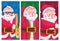 cute santas group comic characters templates