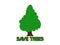 Cute Save trees banner illustration isolated on white.