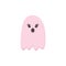 Cute scared Halloween Ghost icon. Pink color Cartoon character. Printable flat style. Traditional symbol of Halloween