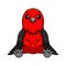 Cute scarlet tanager bird cartoon