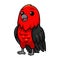 Cute scarlet tanager bird cartoon