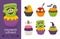 Cute and scary halloween cupcake collection