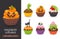 Cute and scary halloween cupcake collection