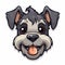Cute Schnauzer Dog Character Vector - Caricature Faces, Logo Design