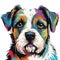 Cute Schnauzer puppy design. Colorful dog face