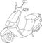 A cute scooter motorcycle silhouette illustration