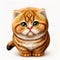Cute Scotish Fold cat head portrait realistic.
