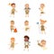 Cute Scouts Boys and Girls Set, Scouting Children Characters in Uniform, Summer Holiday Activities Concept Cartoon Style