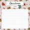 Cute scrapbook template for planner for christmas notes with hand drawn christmas and new year Illustration. Printable, editable.