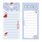 Cute scrapbook templates for planner with blank to do list with hand drawn christmas and new year Illustration. Printable,