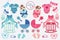 Cute scrapbooking elements for newborn baby