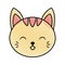 Cute scribble cat face cartoon