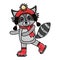 Cute scribble christmas raccoon cartoon