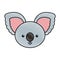 Cute scribble koala face cartoon