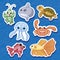 Cute sea animal stickers 03