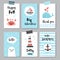 Cute sea life cards, Baby shower and marine party invitation s