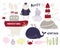 Cute sea set with bear sailor