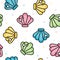 Cute sea shell pastel seamless pattern