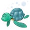 Cute Sea Turtle Character.