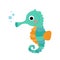 Cute Seahorse animal cartoon character vector illustration