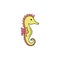 Cute seahorse vector illustration icon