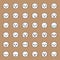 Cute seal emotion face in various expession, editable line icon