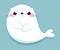 Cute Seal with White Fur Frowning Feeling Angry on Blue Background Vector Illustration