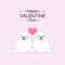 Cute seals couple with heart. Valentine`s day card vector illustration.