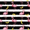 Cute Seamless Flamingo Pattern Vector Illustration