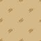 Cute seamless floral pattern of Brown twigs with leaves on beige background.Vector